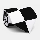 Geruite vierkanten zwart en wit geometrisch retro stropdas (Opgerold)