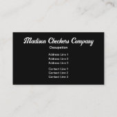 Geruite vierkanten zwart en wit retro monogram visitekaartje (Achterkant)