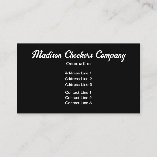 Geruite vierkanten zwart en wit retro monogram visitekaartje (Achterkant)