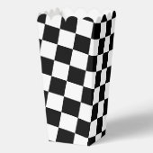 Geruite vierkanten Zwart-wit geometrische retro Bedankdoosjes (Achterkant)