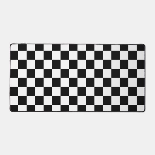 Geruite vierkanten zwart-wit geometrische retro bureaumat (Voorkant)