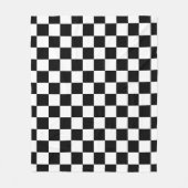 Geruite vierkanten zwart-wit geometrische retro fleece deken (Voorkant)