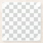 Geruite vierkanten zwart-wit geometrische retro glazen onderzetter (Achterkant)