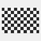 Geruite vierkanten zwart-wit geometrische retro inpakpapier vel (Voorkant 3)