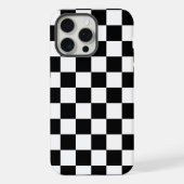 Geruite vierkanten zwart-wit geometrische retro iPhone hoesje (Achterkant)