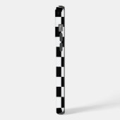 Geruite vierkanten zwart-wit geometrische retro iPhone hoesje (Linkerkant)