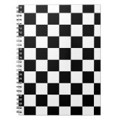 Geruite vierkanten zwart-wit geometrische retro notitieboek (Voorkant)