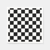 Geruite vierkanten zwart-wit geometrische retro servet (Voorkant)