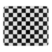 Geruite vierkanten zwart-wit geometrische retro snijplank (Voorkant)