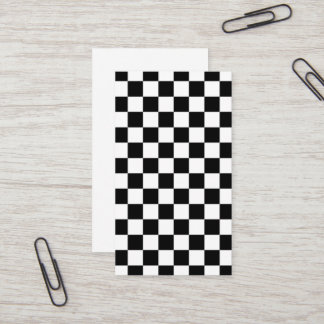 Geruite vierkanten zwart-wit geometrische retro visitekaartje
