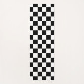 Geruite vierkanten zwart-wit geometrische retro yogamat (Voorkant)