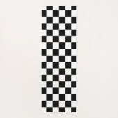Geruite vierkanten zwart-wit geometrische retro yogamat (Achterkant)