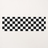 Geruite vierkanten zwart-wit retro monogram yogamat (Achterkant (horizontaal))