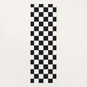 Geruite vierkanten zwart-wit retro monogram yogamat (Achterkant)