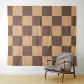 Geruite vintage in warme bruintinten wandkleed (In Situ (horizontaal))