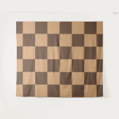 Geruite vintage in warme bruintinten wandkleed (Voorkant (horizontaal))