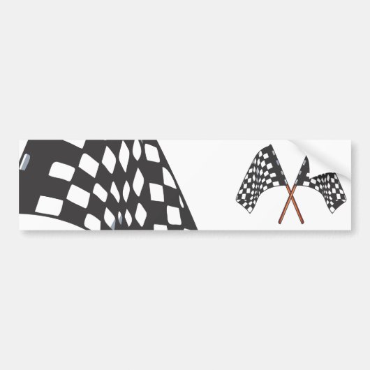 geruite vlag bumpersticker (Voorkant)
