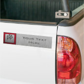 Geruite vlag; geborsteld aluminium uiterlijk bumpersticker (Op Truck)