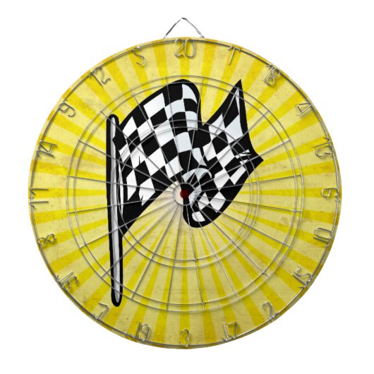 Geruite vlag; geel dartbord (Voorkant)