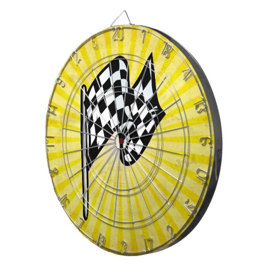 Geruite vlag; geel dartbord (Voorkant Rechts)