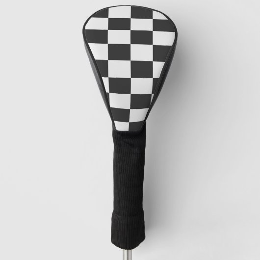 Geruite Vlag - Golfkop Hoesje Golfheadcover (Voorkant)