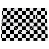 Geruite vlag grote geschenkzak groot cadeauzakje (Voorkant)