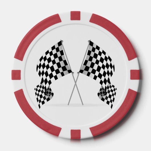Geruite Vlag Ontwerp Poker Chips (Voorkant)