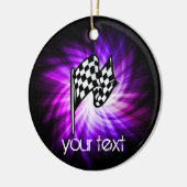 Geruite vlag; paarse keramisch ornament (Links)