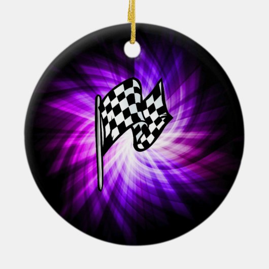 Geruite vlag; paarse keramisch ornament (Achterkant)