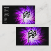 Geruite vlag; paarse visitekaartje (Voorkant / Achterkant)