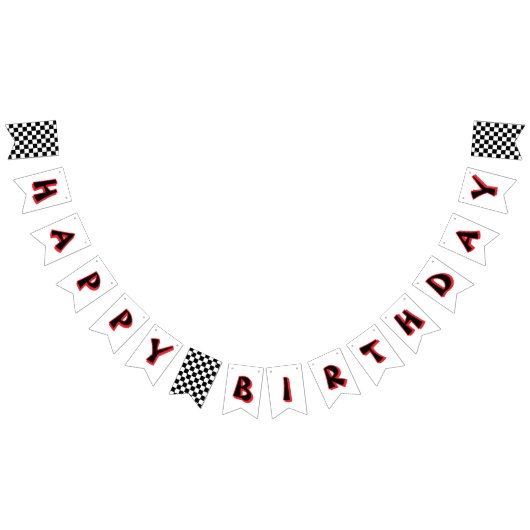 Geruite vlag race auto gelukkige verjaardag vlaggetjes (Alle)