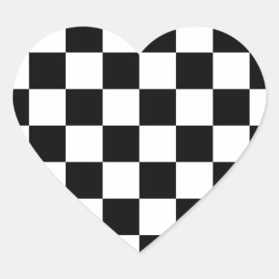 Geruite vlag Racing Design Schaakbord Hart Sticker