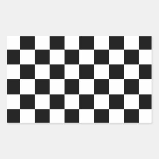 Geruite vlag Racing Design Schaakbord Rechthoekige Sticker (Voorkant)