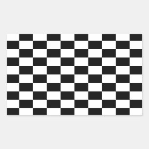 Geruite vlag Racing Design Schaakbord Rechthoekige Sticker