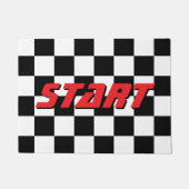 Geruite vlag Start of Finish Line Nieuwheid Deurmat (Voorkant)