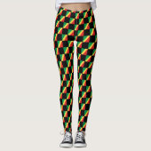 Geruite vlag van de Republiek Congo Leggings (Voorkant)