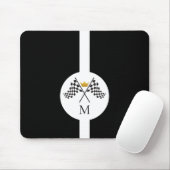 Geruite Vlaggen Initiële Monogram Muismat (Met muis)