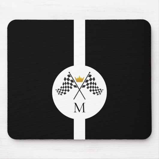 Geruite Vlaggen Initiële Monogram Muismat (Voorkant)