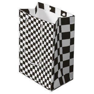 Geruite vlaggenpatroon medium cadeauzakje