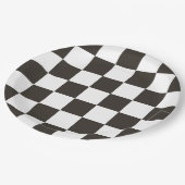 Geruite vlaggenpatroon papieren bordje (Gekanteld)