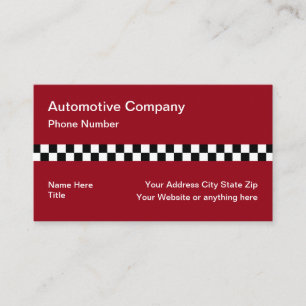 Geruite Vlagpatroon Automotive Racing Visitekaartje