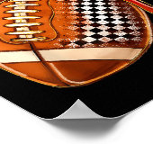 Geruite Voetbal Coquette Boog Game Day Touchdown Poster (Hoek)