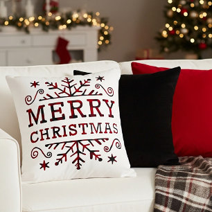 Geruite vrolijk kerstfeest kussen