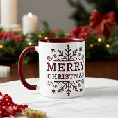 Geruite vrolijk kerstfeest mok