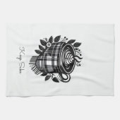 geruite waterverf drink boerderij latte Coffee Theedoek (Horizontaal)