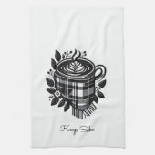 geruite waterverf drink boerderij latte Coffee Theedoek (Verticaal)