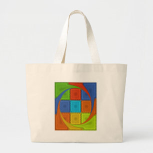 Geruite Wervelende Kunstprint Grote Tote Bag