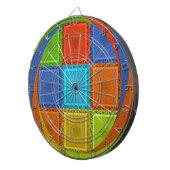 Geruite Whirl Art Print Dartbord (Voorkant Rechts)