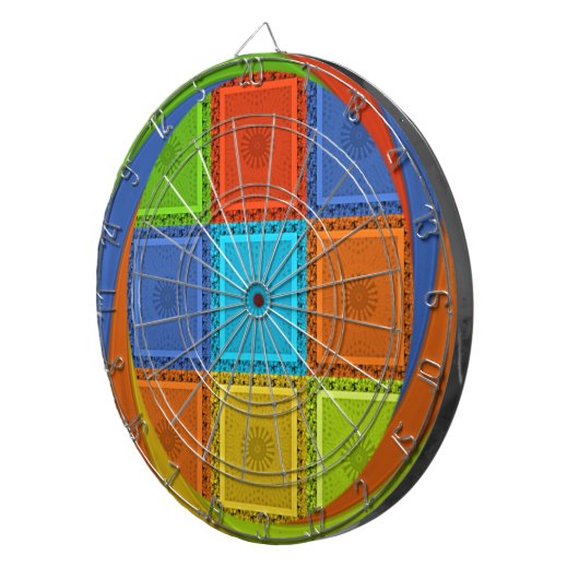 Geruite Whirl Art Print Dartbord (Voorkant Rechts)