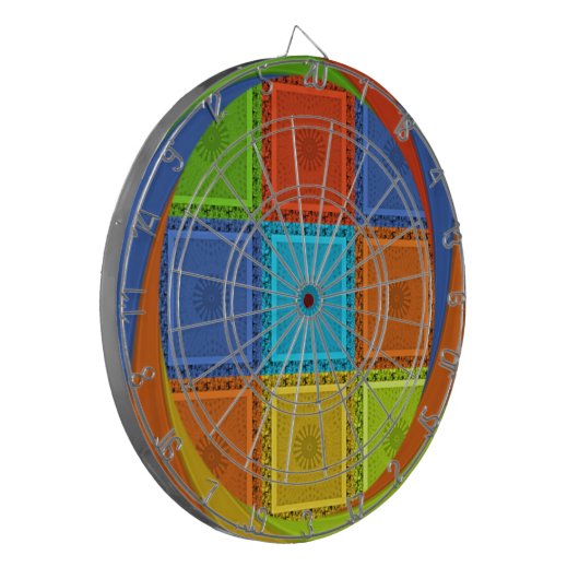 Geruite Whirl Art Print Dartbord (Voorkant Links)